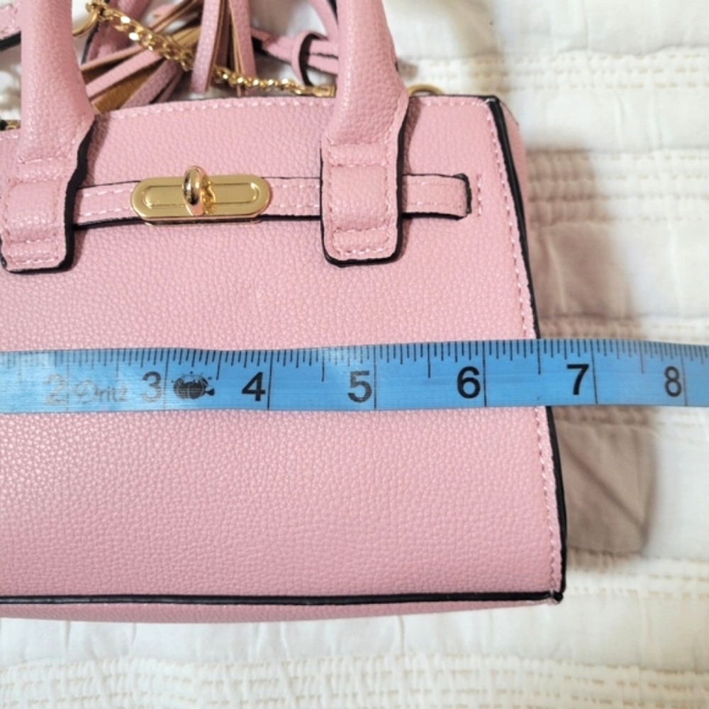 ☆ Pink Faux Leather Mini Crossbody Bag - Picture 3 of 14